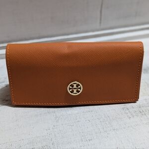 Tory Burch Burnt Orange Eyewear Case For Your any Glasses with Gold Logo